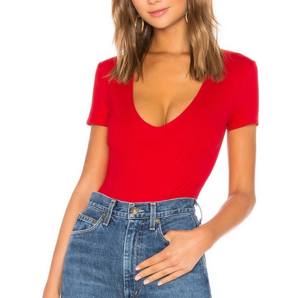 Privacy Please Sammy bodysuit in Scarlet